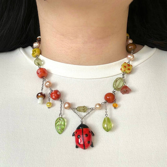 Necklace with ladybug